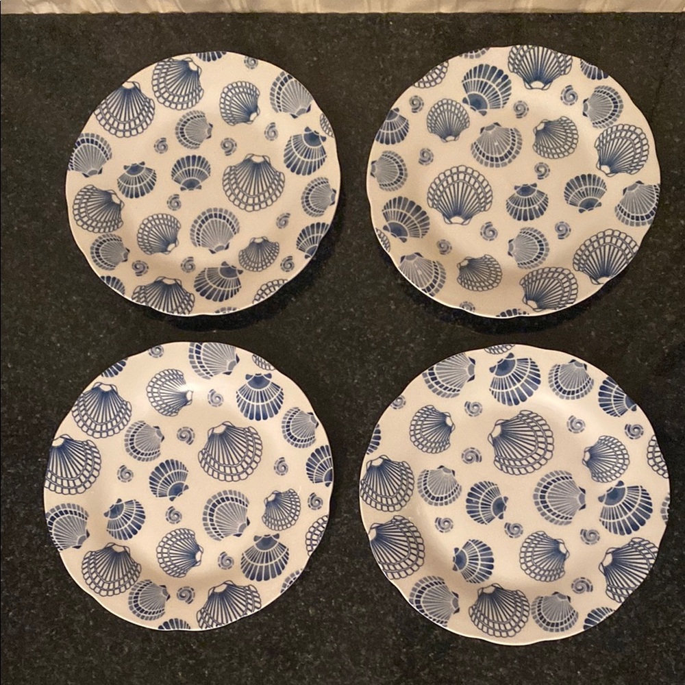 NEW! Royal Norfolk Set of 4 Seashell Side Plates